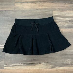 Y2K Fashion Bug Black Terry Cloth Mini Skirt Size XL